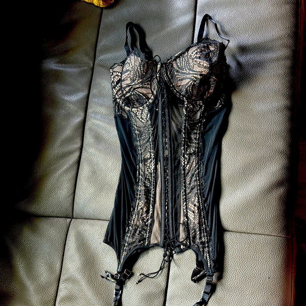 Wolford Black and nude Lace Bustier